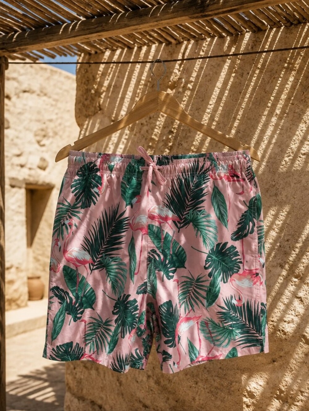 Old Navy Men's Pink Tropical Print Swim Shorts